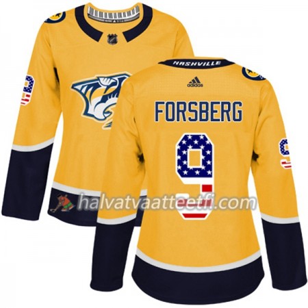 Naisten NHL Nashville Predators Pelipaita Filip Forsberg 9 Adidas 2017-2018 Kulta USA Flag Fashion Authentic Naisten NHL Nashville Predators Pelipaita Filip Forsberg 9 Adidas 2017-2018 Kulta USA Flag Fashion Authentic